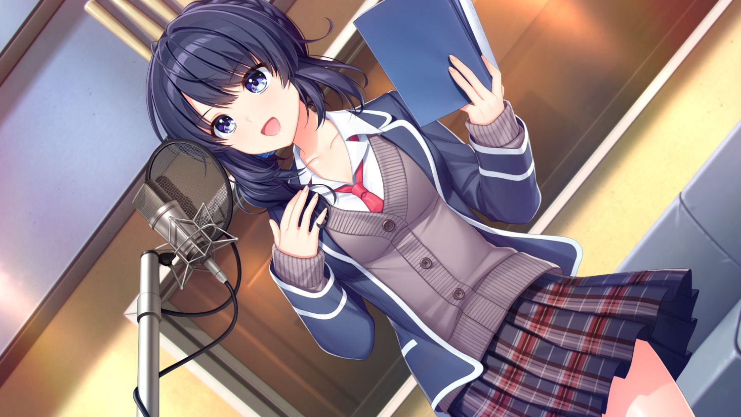 aino+links, game_cg, seifuku, sousaku_kanojo_no_renai_koushiki, sweater, tsukimizaka_kiriha
