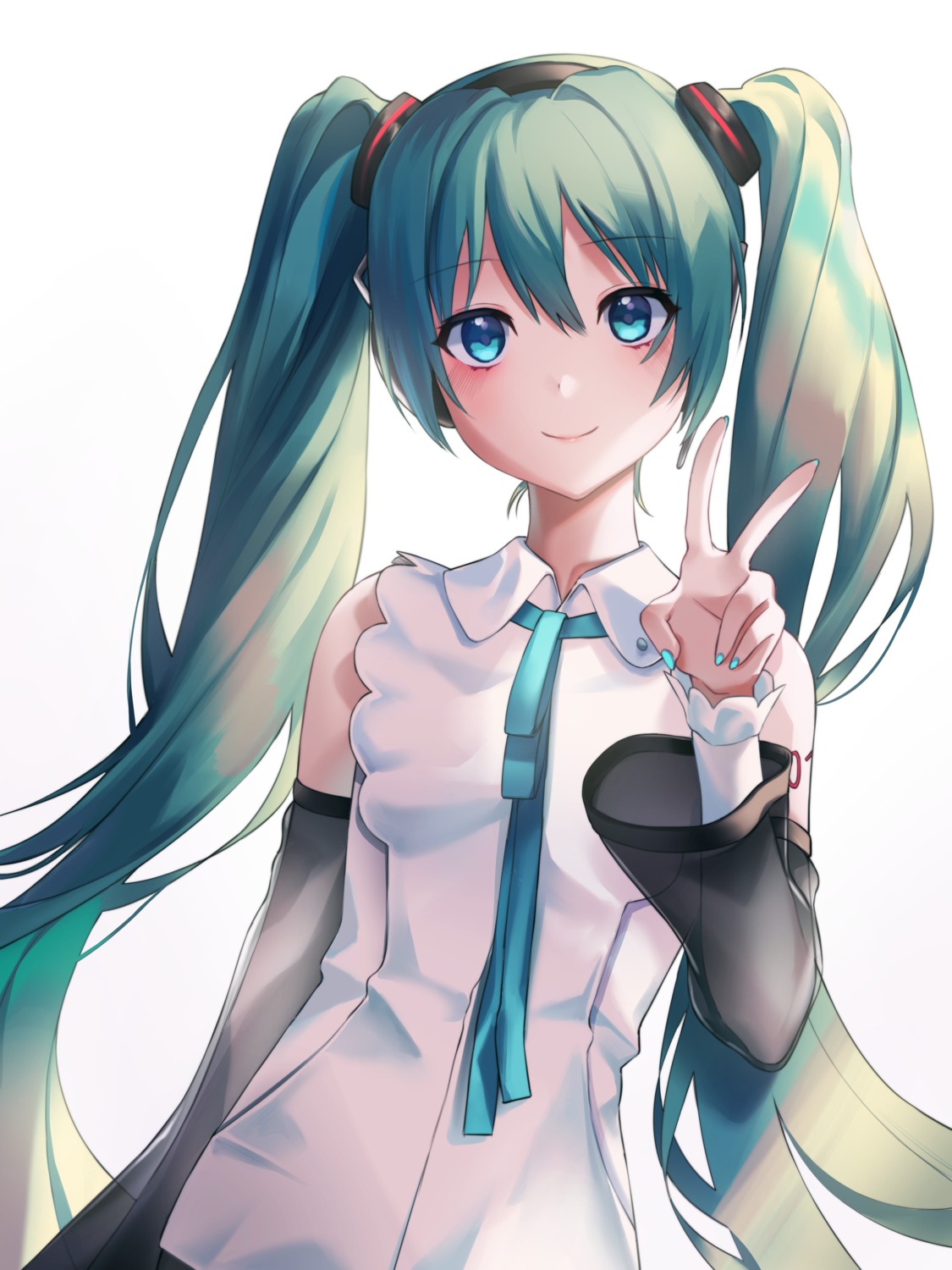 hatsune_miku, headphones, tattoo, vocaloid, yuckpo_55