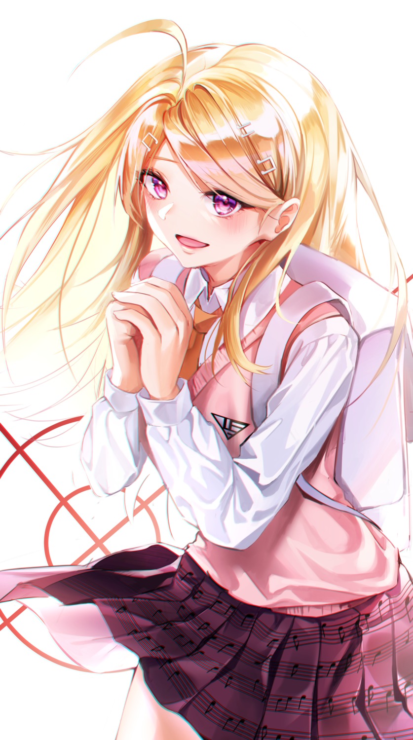 akamatsu_kaede, dangan-ronpa, dangan-ronpa_v3, seifuku, skirt_lift, sweater, yuckpo_55
