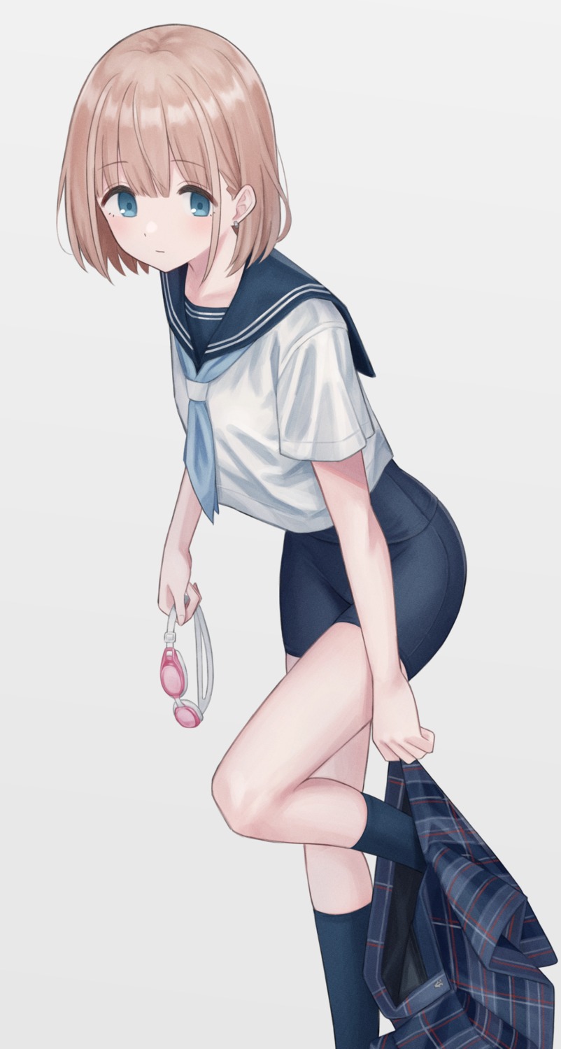 3mptydays, school_swimsuit, seifuku, serizawa_asahi, swimsuits, the_idolm@ster, the_idolm@ster_shiny_colors, undressing