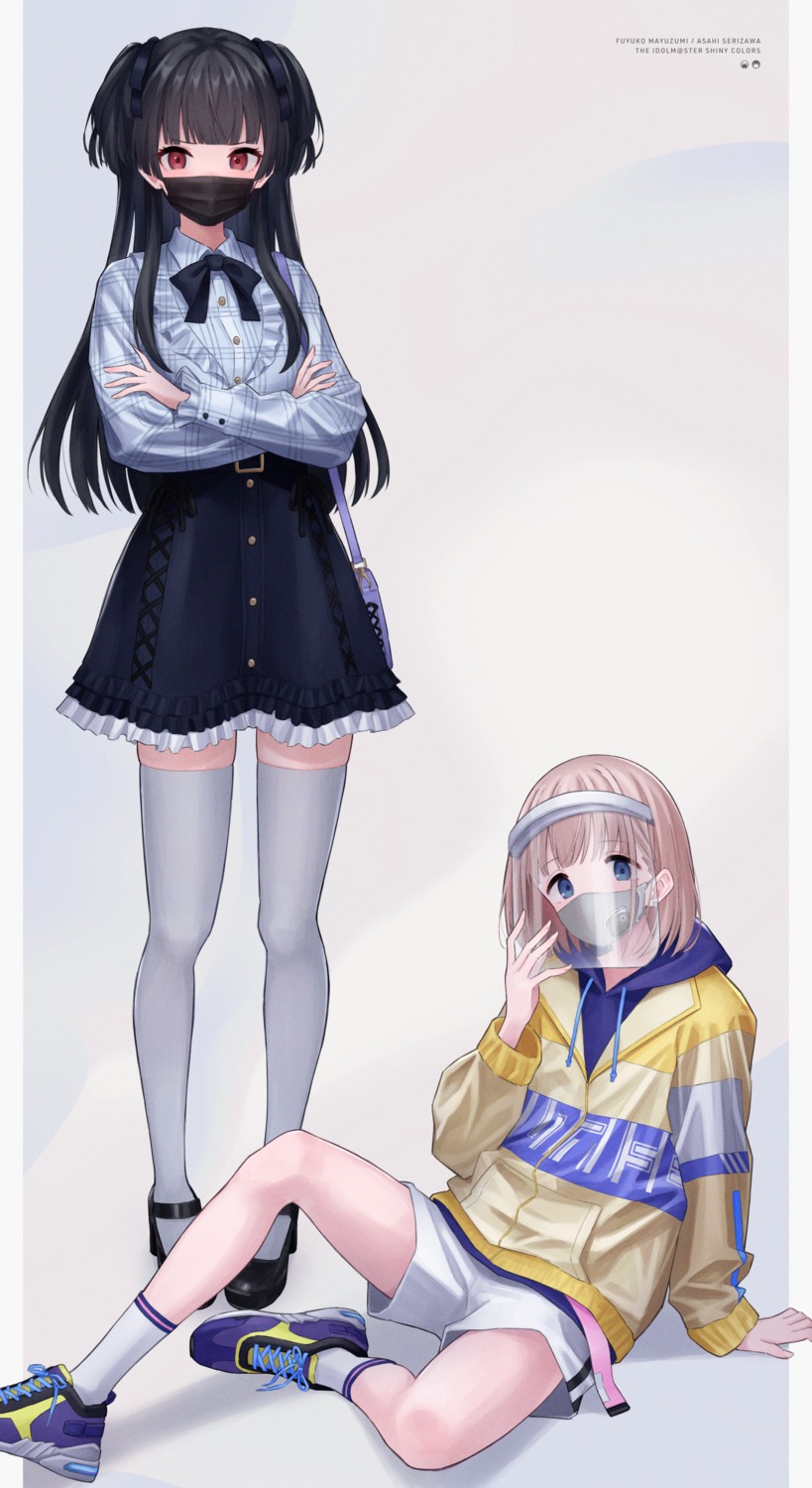 3mptydays, mayuzumi_fuyuko, serizawa_asahi, the_idolm@ster, the_idolm@ster_shiny_colors, thighhighs