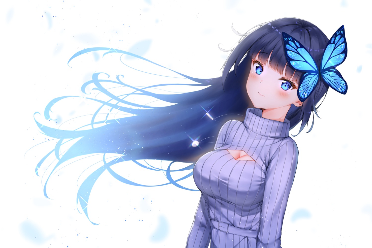 cleavage, ijac_ray, nabi_(vtuber), nabi_ch., sweater