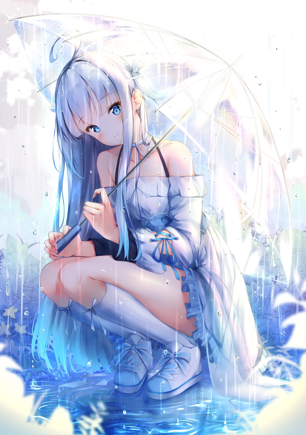 amatsuka_uto, dress, ijac_ray, skirt_lift, umbrella, voice-ore