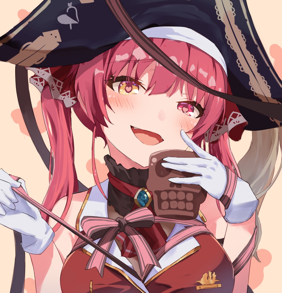 heterochromia, hololive, houshou_marine, pirate, remini, valentine