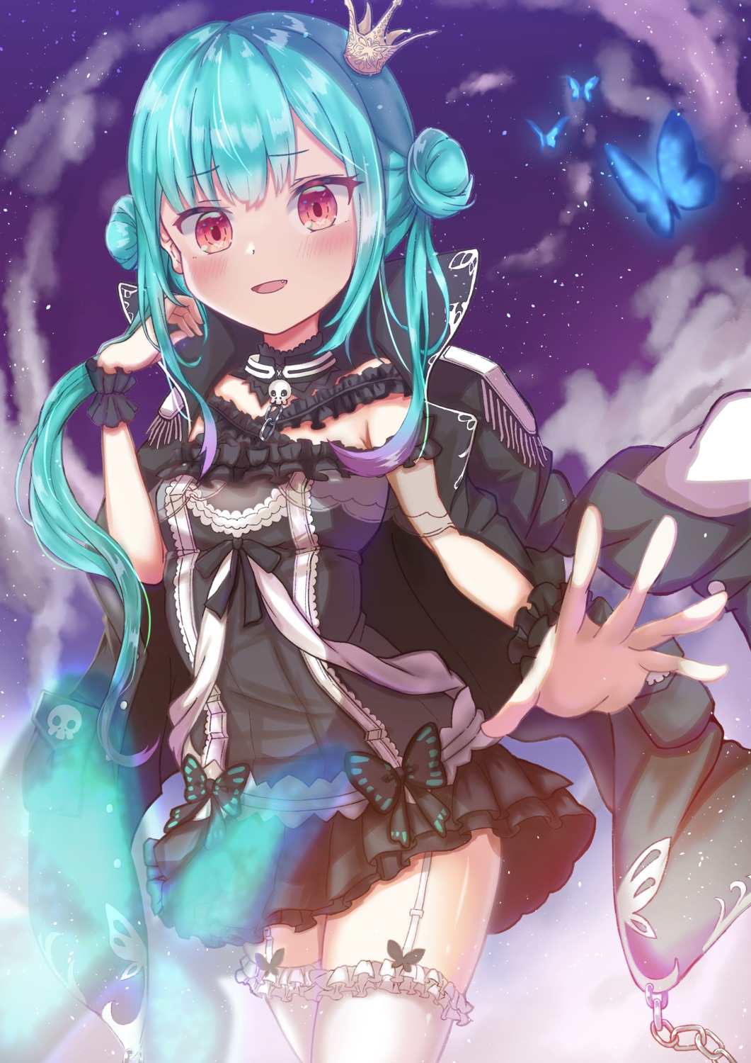 getsumen_chakuriku, gothic_lolita, hololive, lolita_fashion, stockings, thighhighs, uruha_rushia