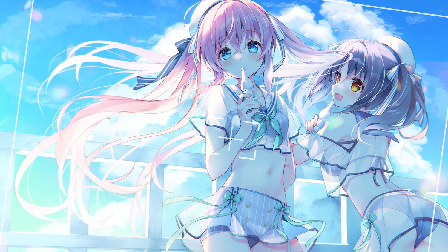 aoi_kokomo, ass, bikini, liver_city, see_through, seifuku, shion_kirano, skirt_lift