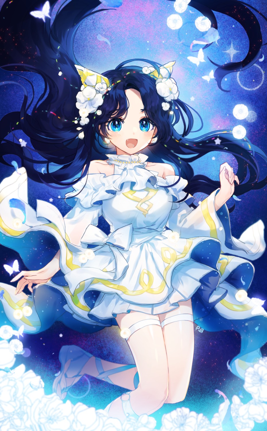 dress, panprika, skirt_lift, thighhighs