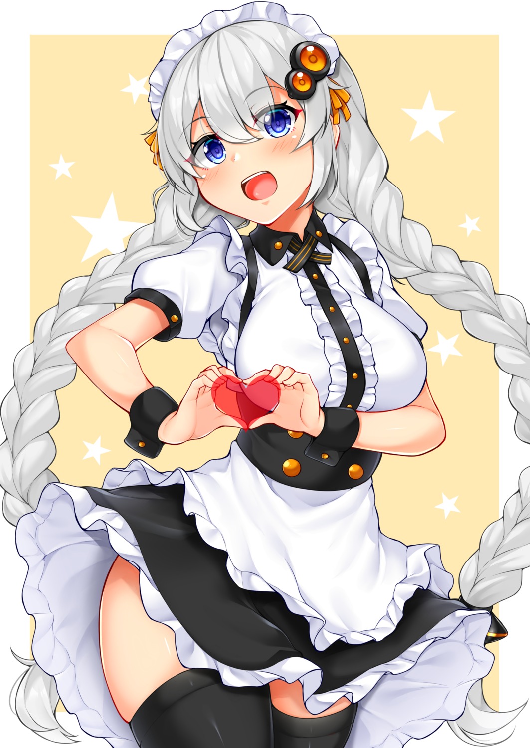 kizuna_akari, maid, skirt_lift, thighhighs, tokoya_(ex-hetare), voiceroid