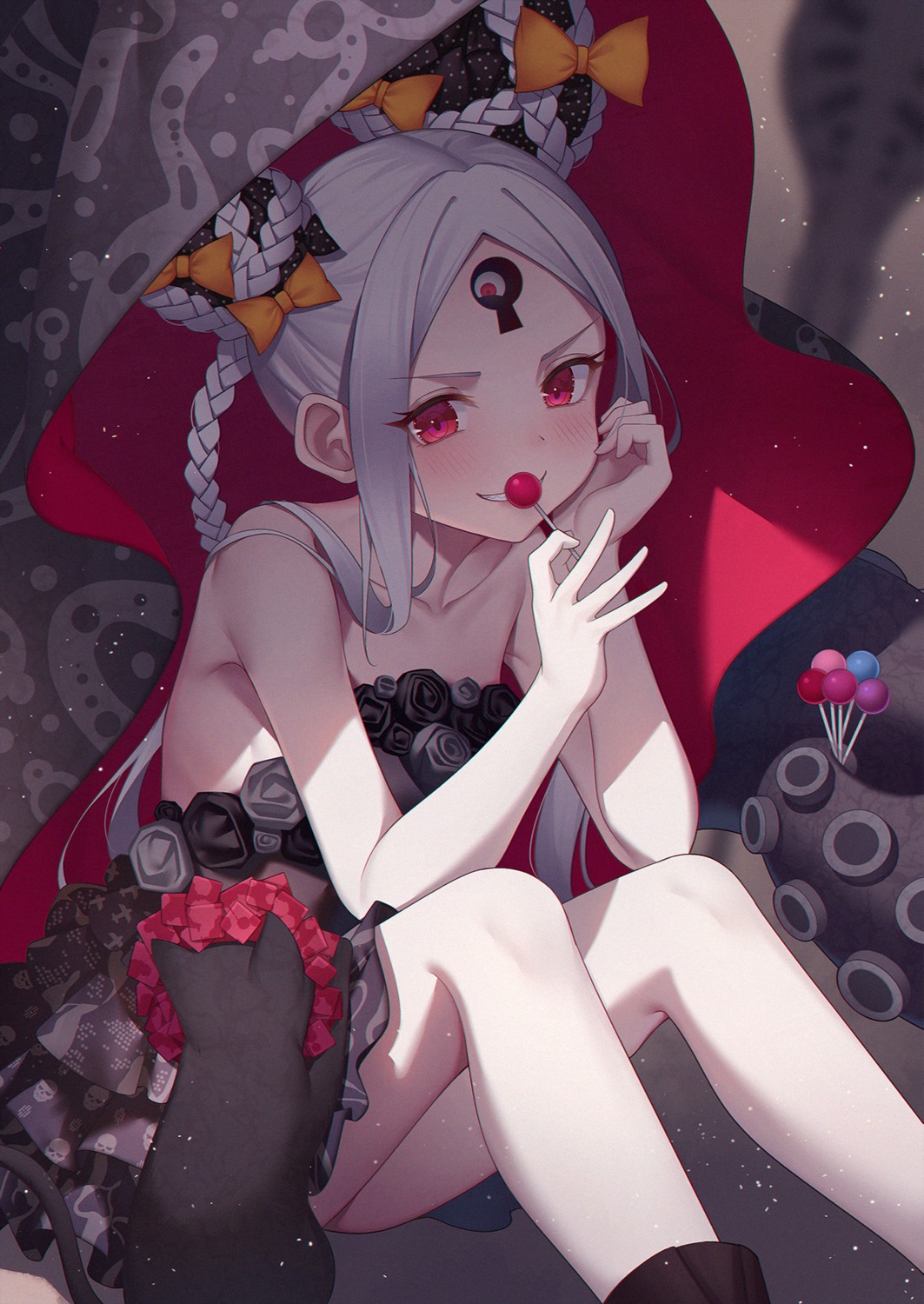 abigail_williams_(fate), dress, fate/grand_order, neko, no_bra, skirt_lift, tentacles, yukishima_momo