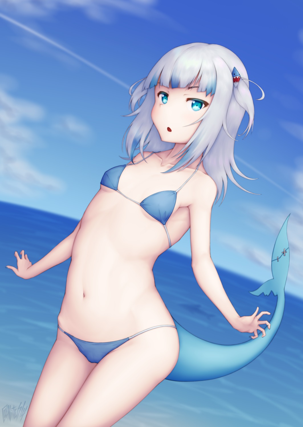 bikini, gawr_gura, hololive, hololive_english, nitrus, swimsuits, tail