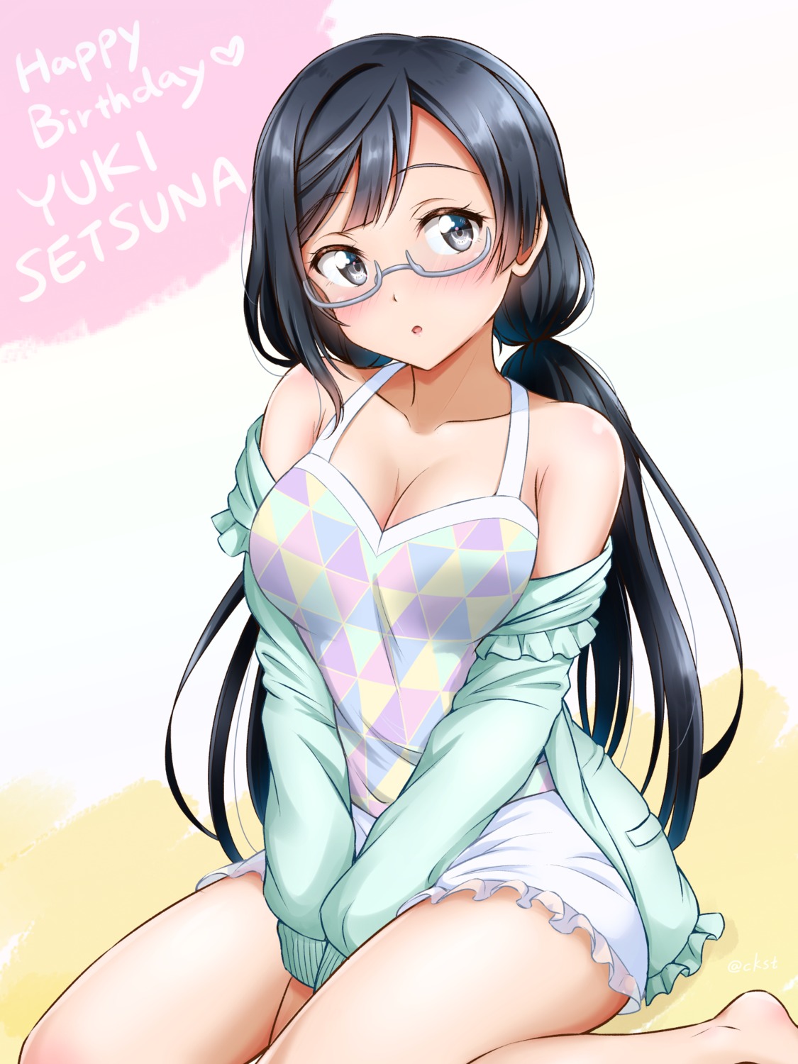 ckst, cleavage, love_live!_(series), love_live!_nijigasaki_gakuen_school_idol_doukoukai, megane, yuuki_setsuna