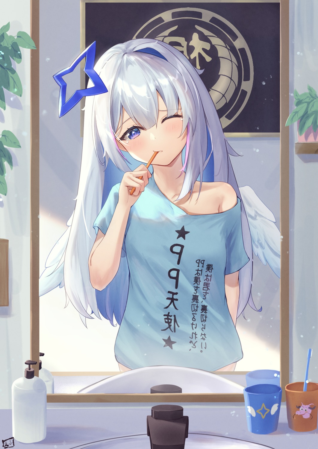 amane_kanata, angel, fue_(lars0713), hololive, wings