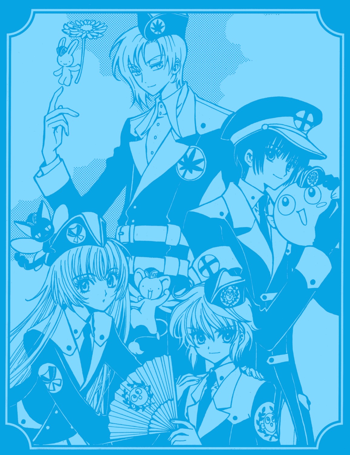 clamp, kerberos, kudou_kazahaya, monochrome, sumeragi_subaru