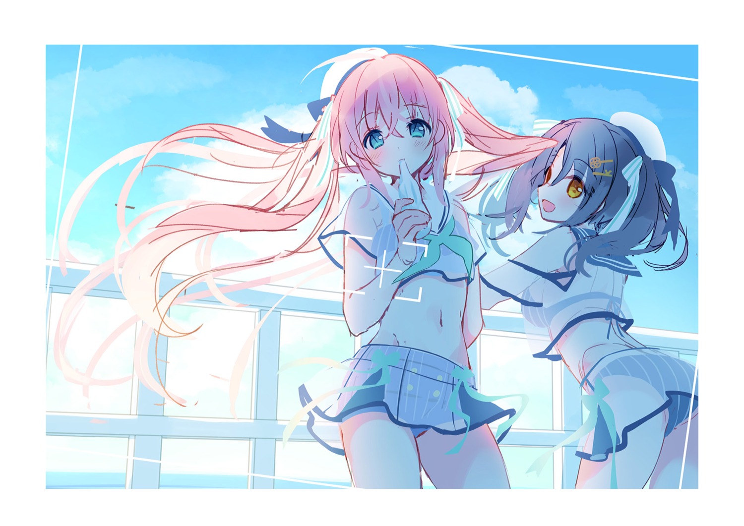 aoi_kokomo, ass, bikini, digital_version, liver_city, see_through, seifuku, shion_kirano