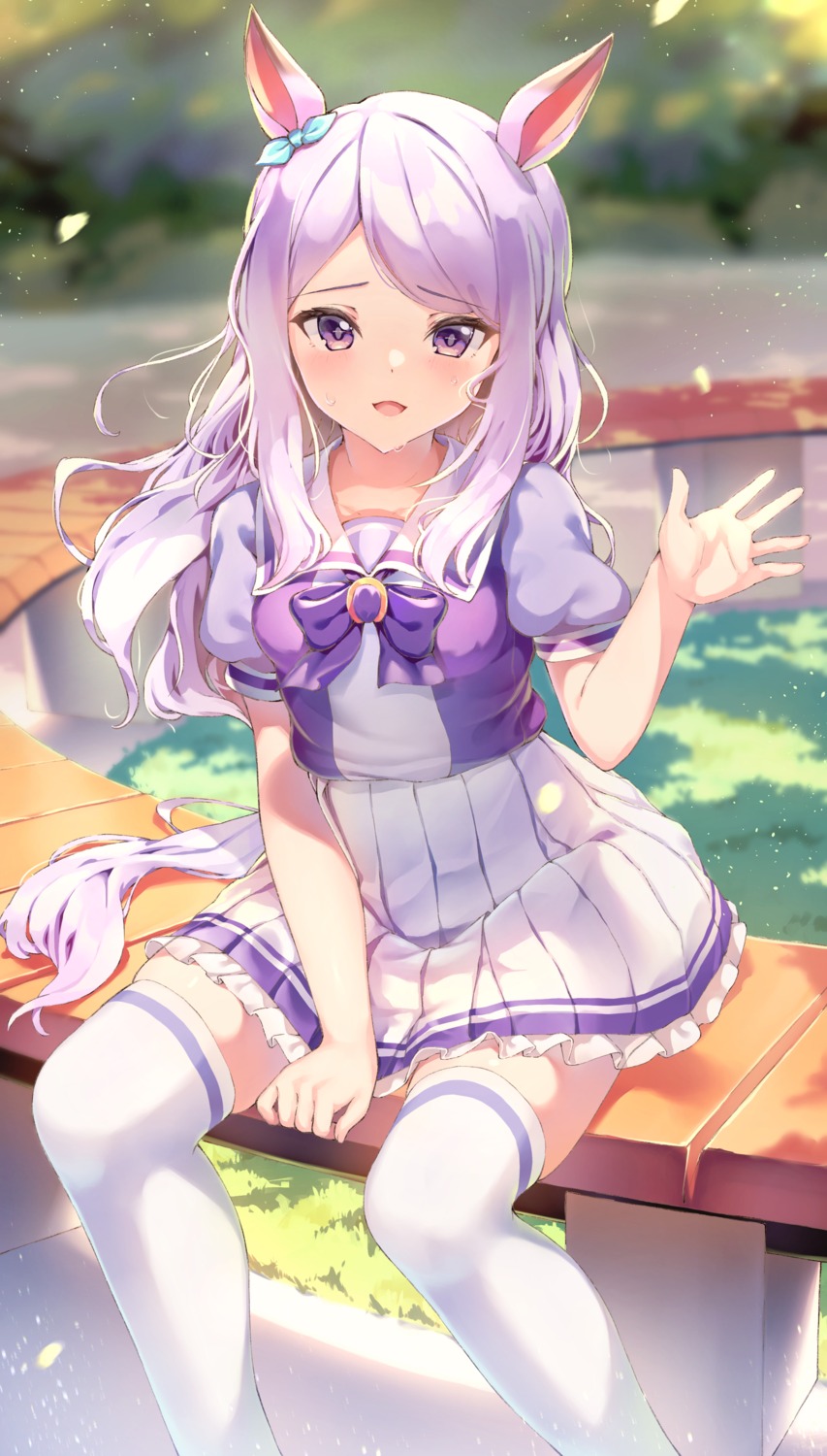 animal_ears, jiyasu, mejiro_mcqueen_(umamusume), seifuku, tail, thighhighs, uma_musume_pretty_derby