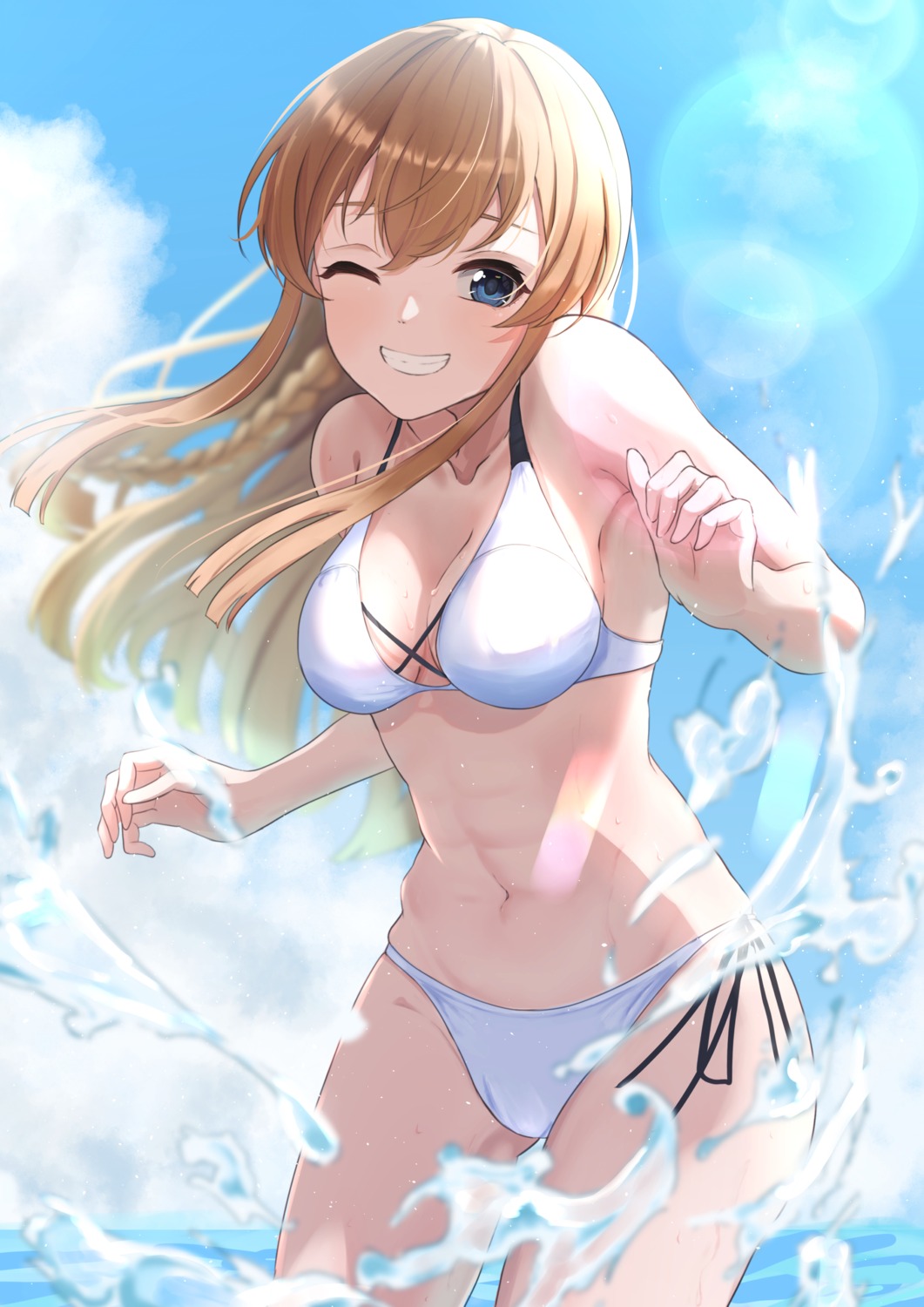bikini, kousaka_umi, marishiten_(mar1sh110), swimsuits, the_idolm@ster, the_idolm@ster_million_live!, wet