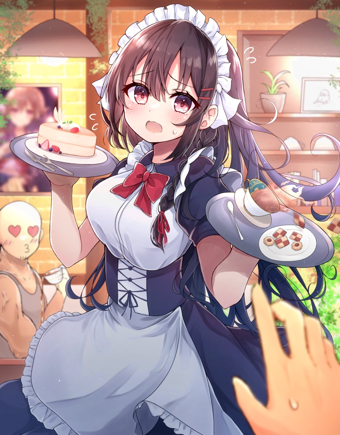 himemiya_shuang, maid, waitress