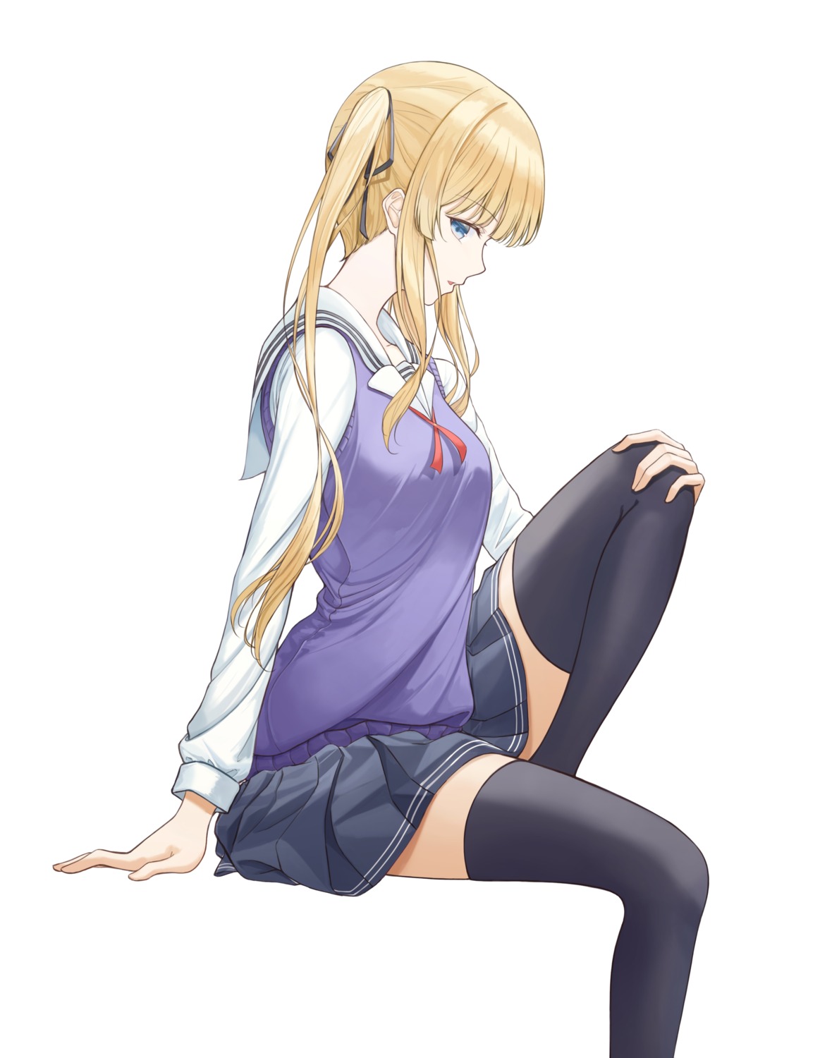 bj8103, saenai_heroine_no_sodatekata, sawamura_spencer_eriri, seifuku, skirt_lift, sweater, thighhighs