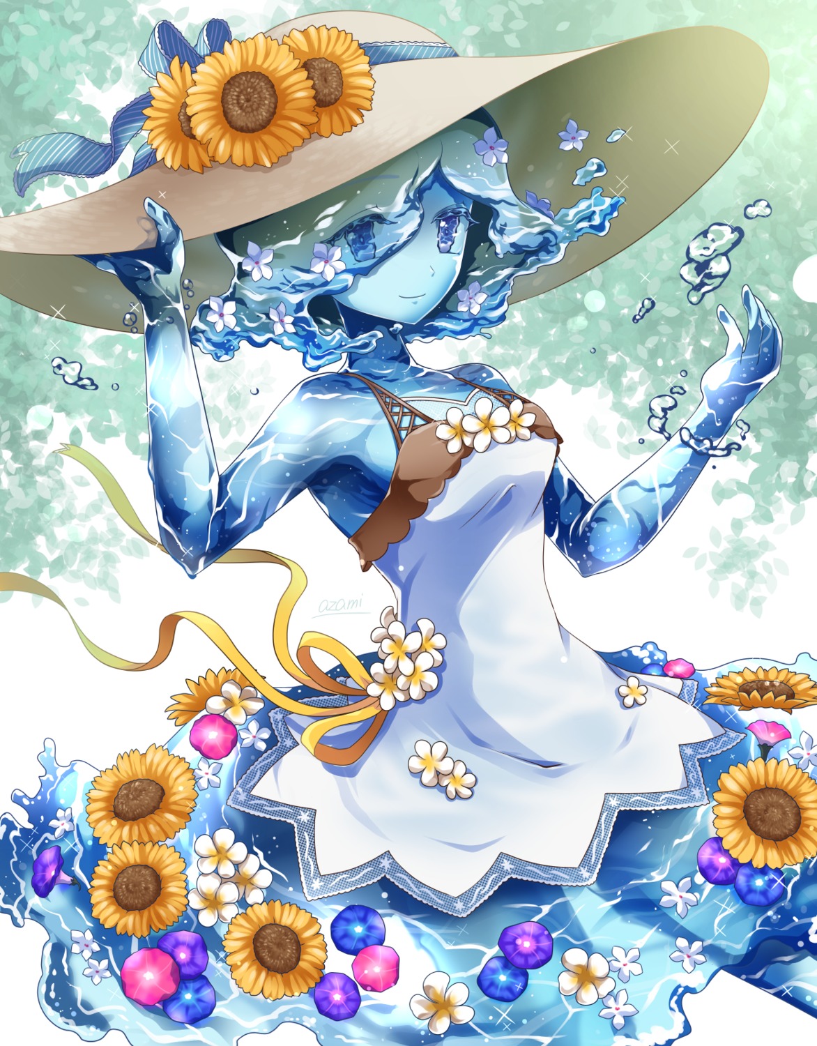 dress, monster_girl, summer_dress, togeshiro_azami
