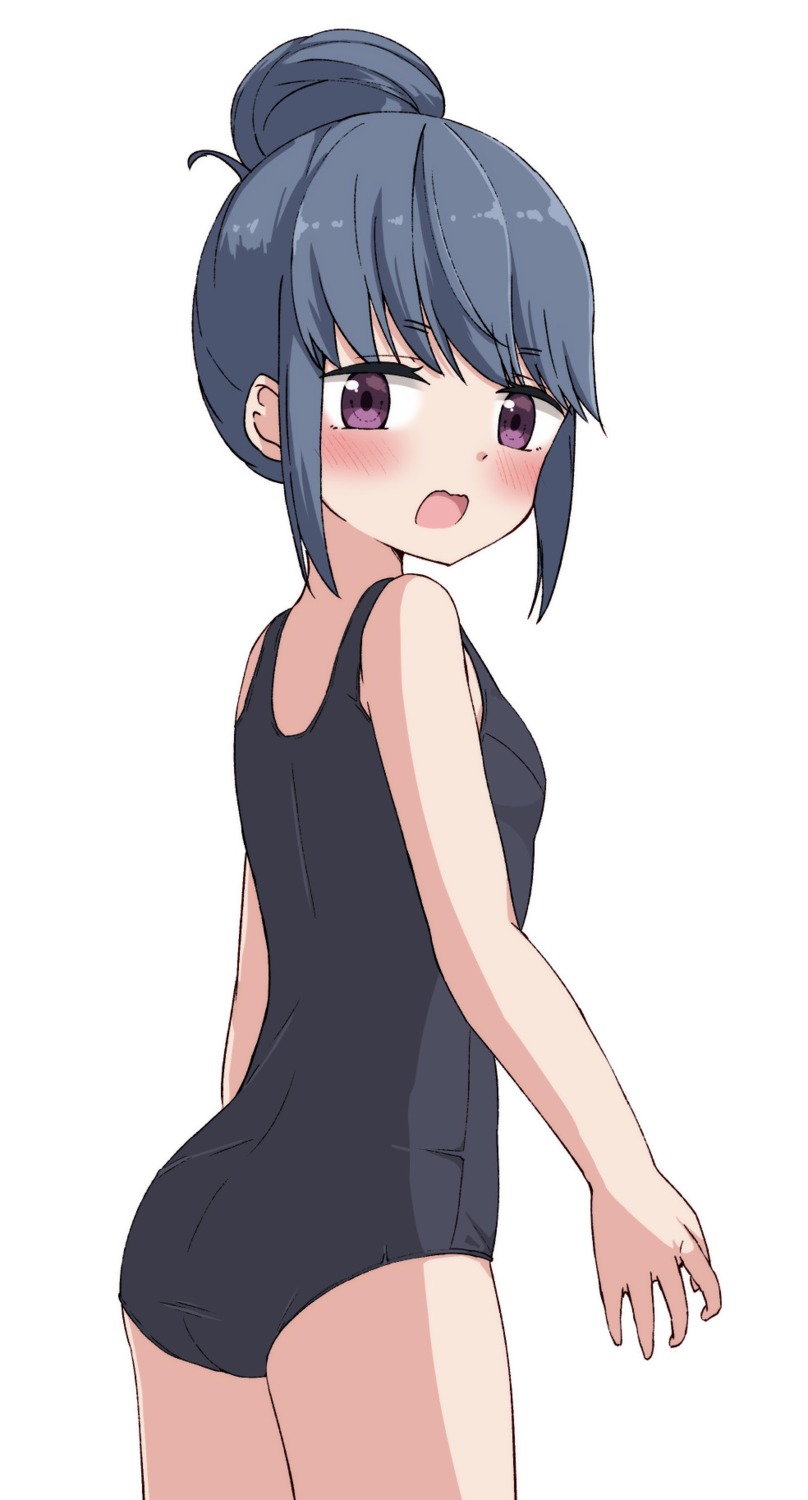 ass, hippo_(hirople), school_swimsuit, shima_rin, swimsuits, yurucamp