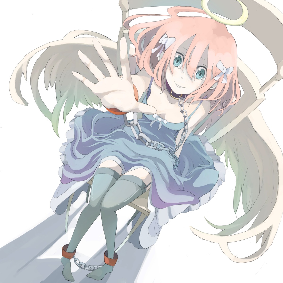 bondage, dress, no_bra, skirt_lift, stockings, takagi_(tansuke), tansuke, thighhighs