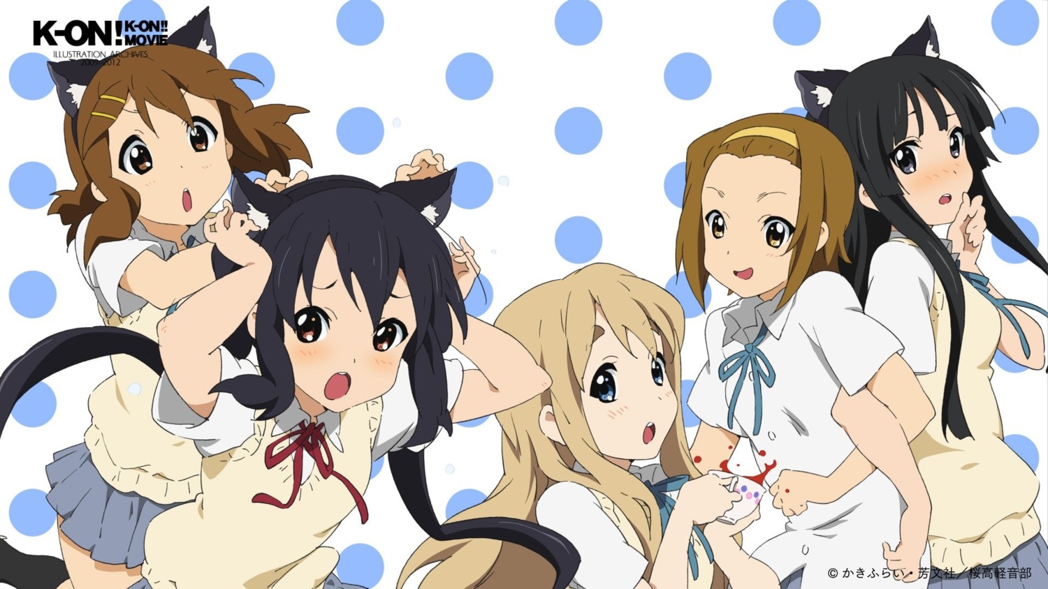 akiyama_mio, animal_ears, hirasawa_yui, k-on!, kotobuki_tsumugi, nakano_azusa, nekomimi, seifuku