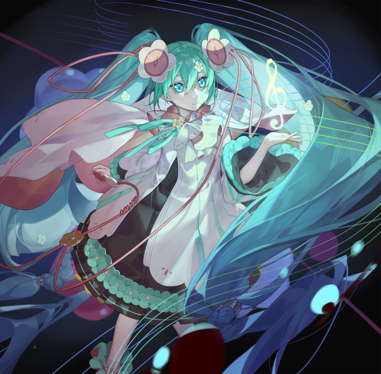 dress, hatsune_miku, magical_mirai, red_cucumber, vocaloid
