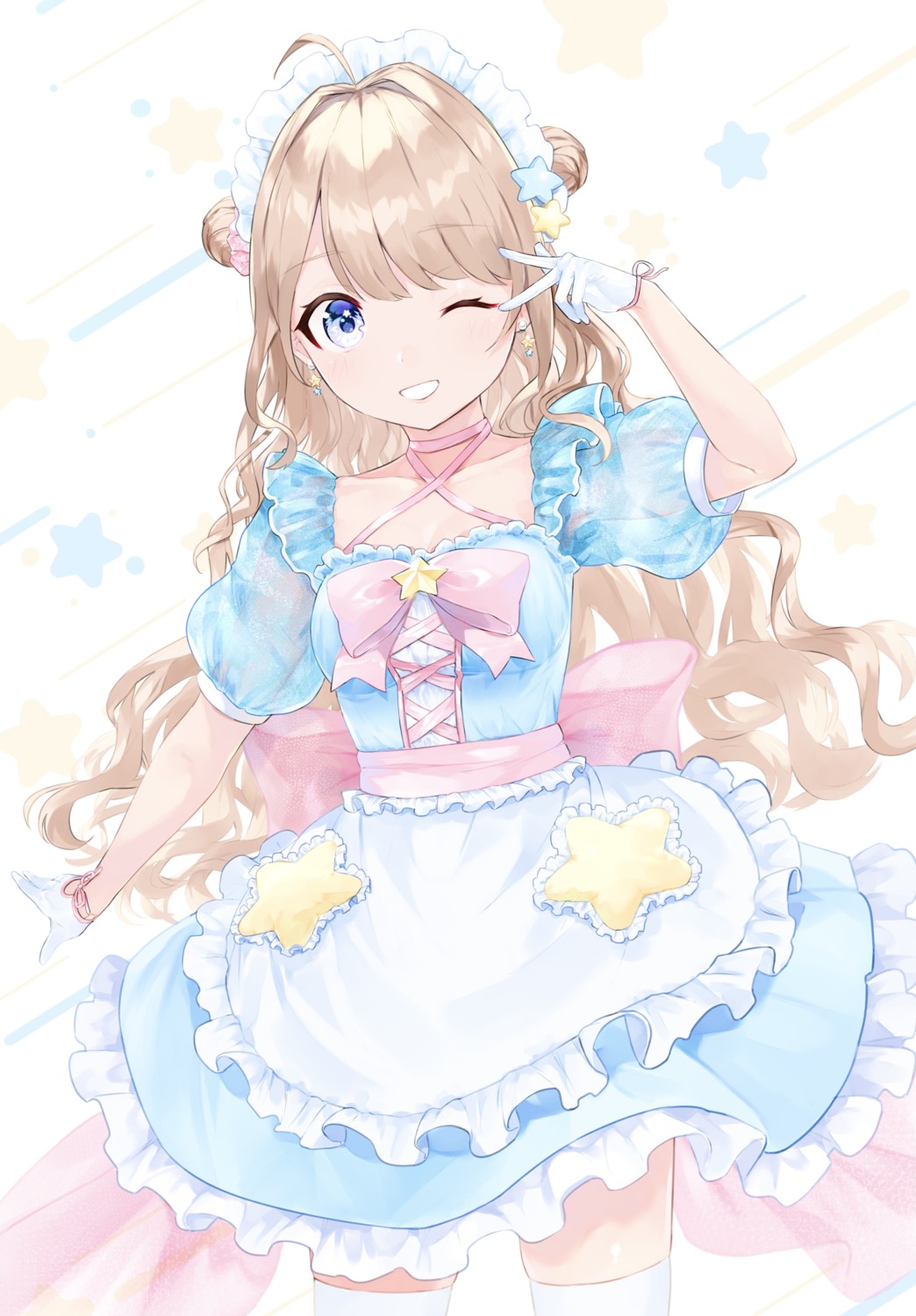 maid, skirt_lift, thighhighs, usagiplanet7