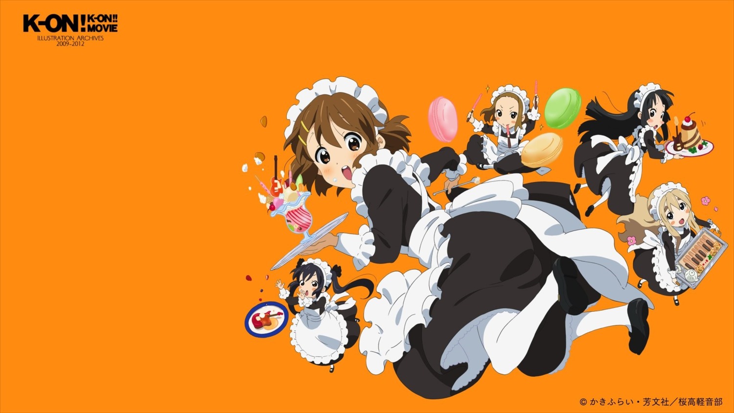 akiyama_mio, hirasawa_yui, k-on!, kotobuki_tsumugi, maid, nakano_azusa, nakano_emiko, pantyhose