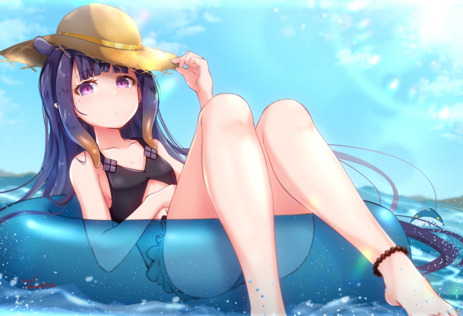 baileys_(tranquillity650), bikini, hololive, hololive_english, ninomae_ina'nis, pointy_ears, swimsuits