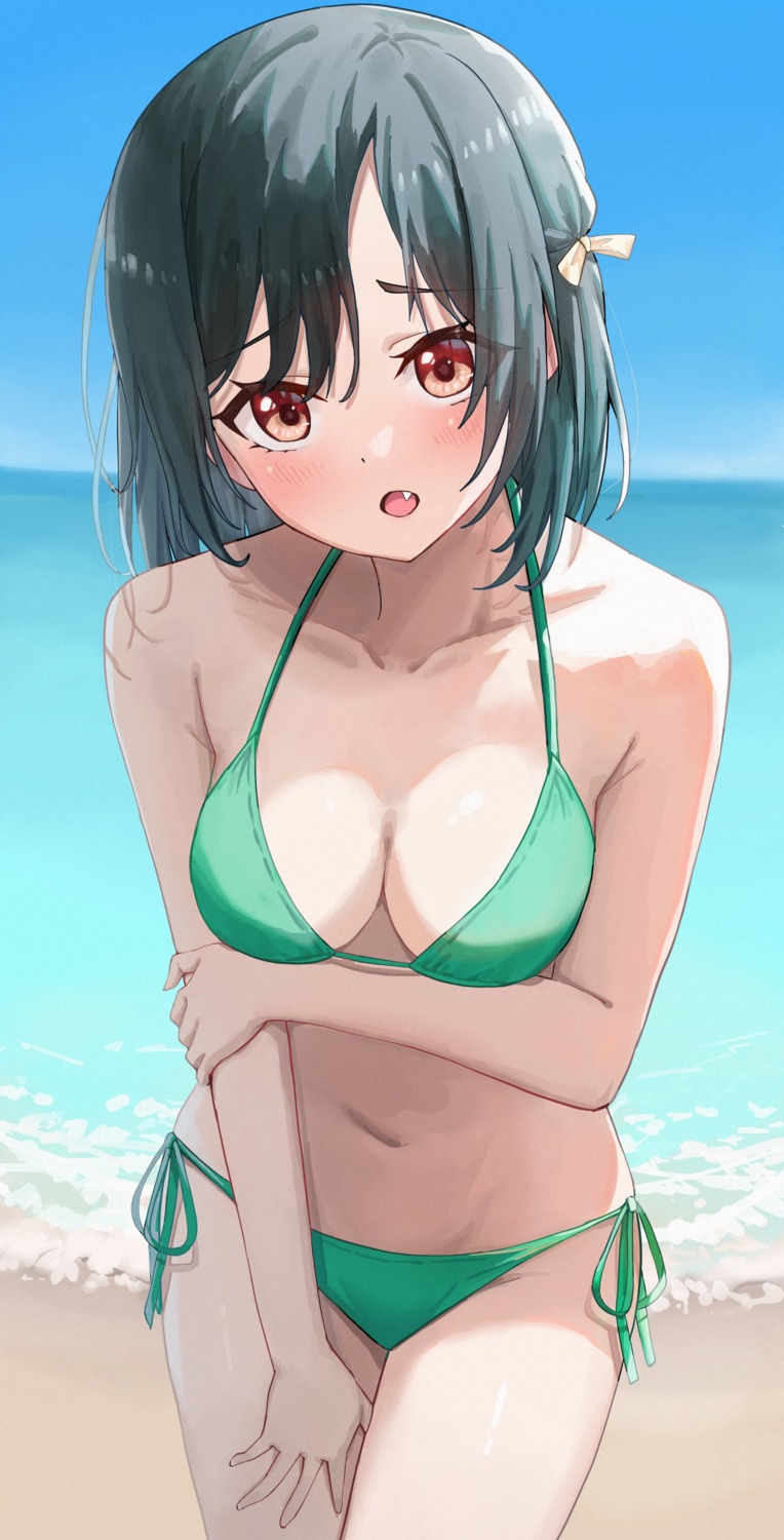 aftamc, bikini, breast_hold, love_live!_(series), love_live!_nijigasaki_gakuen_school_idol_doukoukai, mifune_shioriko, swimsuits