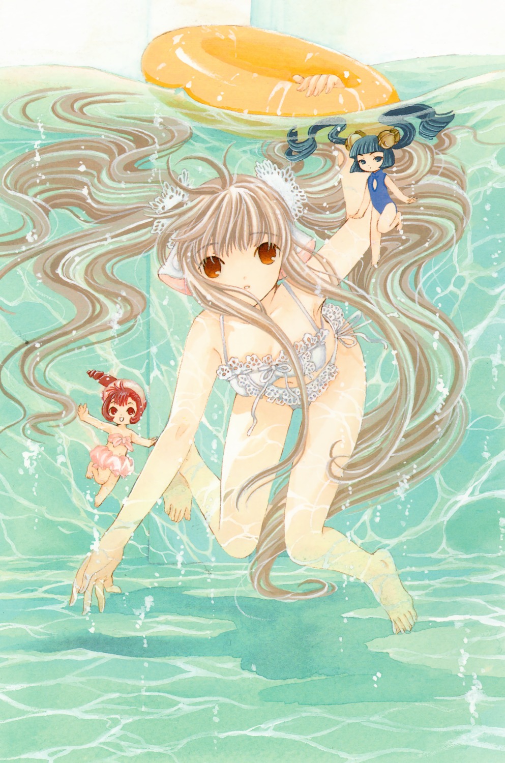 bikini, chii, chobits, clamp, kotoko_(chobits), sumomo, swimsuits