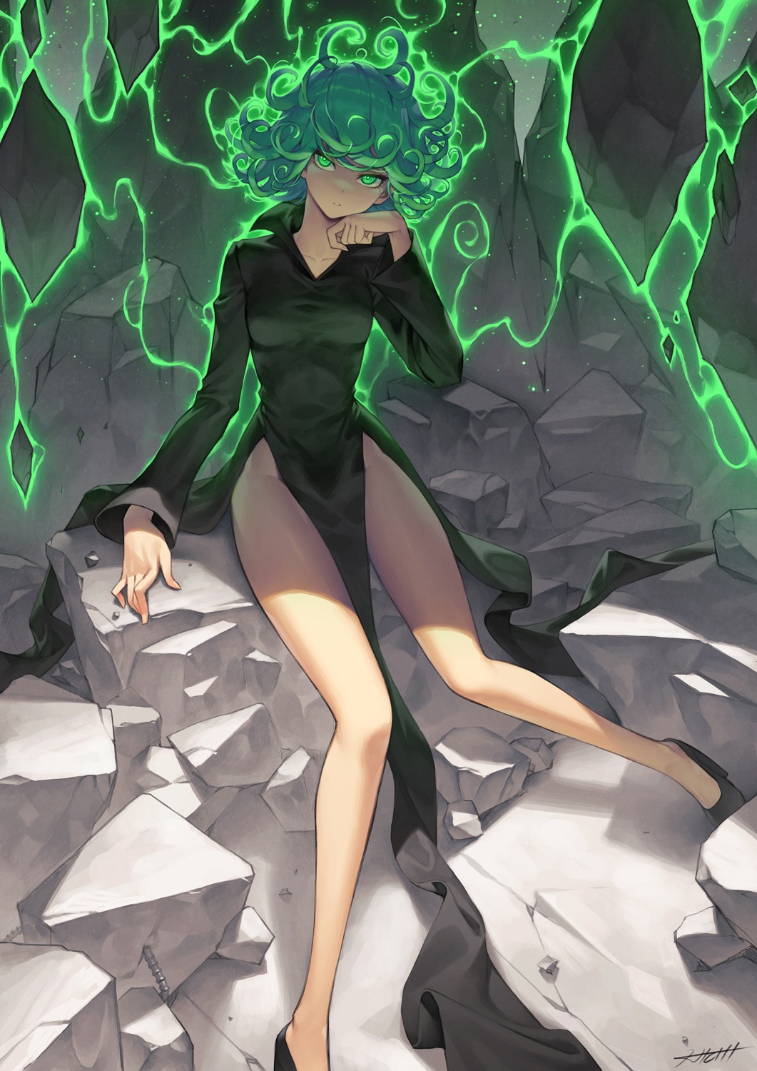 dress, heels, hichi, one_punch_man, tatsumaki_(one_punch_man)