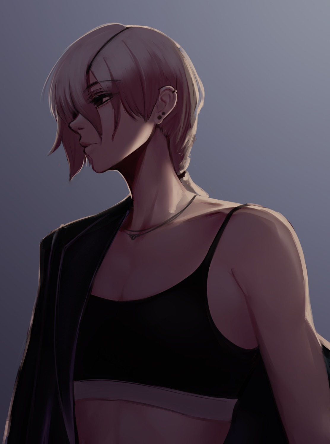 bra, chainsaw_man, eyepatch, gym_uniform, quanxi_(chainsaw_man), zaki_(zaki_btw)