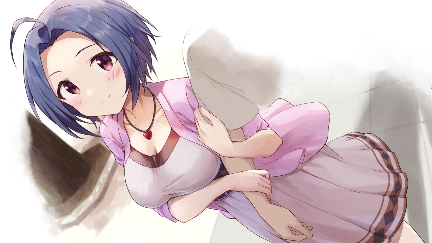 cleavage, dress, miura_azusa, producer, shuucream_(syuichi), the_idolm@ster