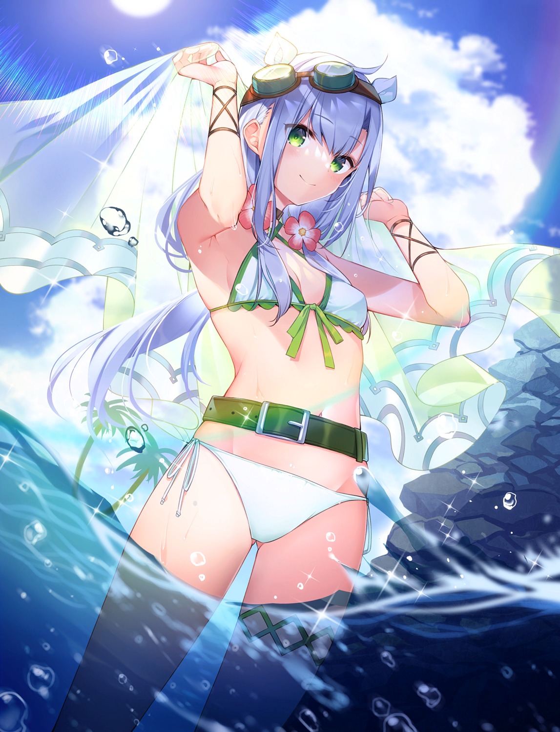 bikini, cleavage, fantasia_re:build, mishima_kurone, rokudenashi_majutsu_koushi_to_akashic_record, sistina_fibel, swimsuits, wet