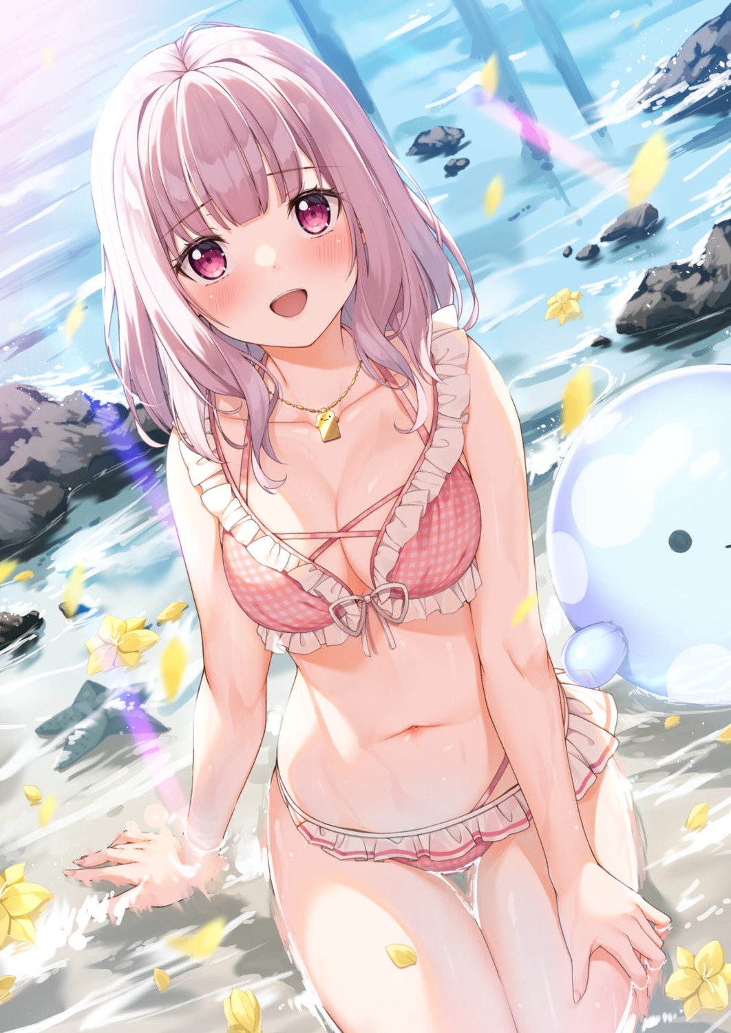 bikini, nijisanji, nijisanji_gamers, shiina_yuika, swimsuits, wet, yuuri_nayuta