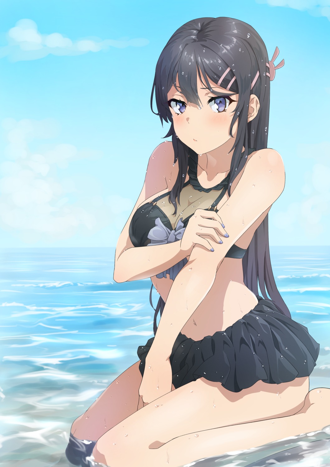 bikini, cleavage, raiz_art_works, sakurajima_mai, seishun_buta_yarou, swimsuits, wet