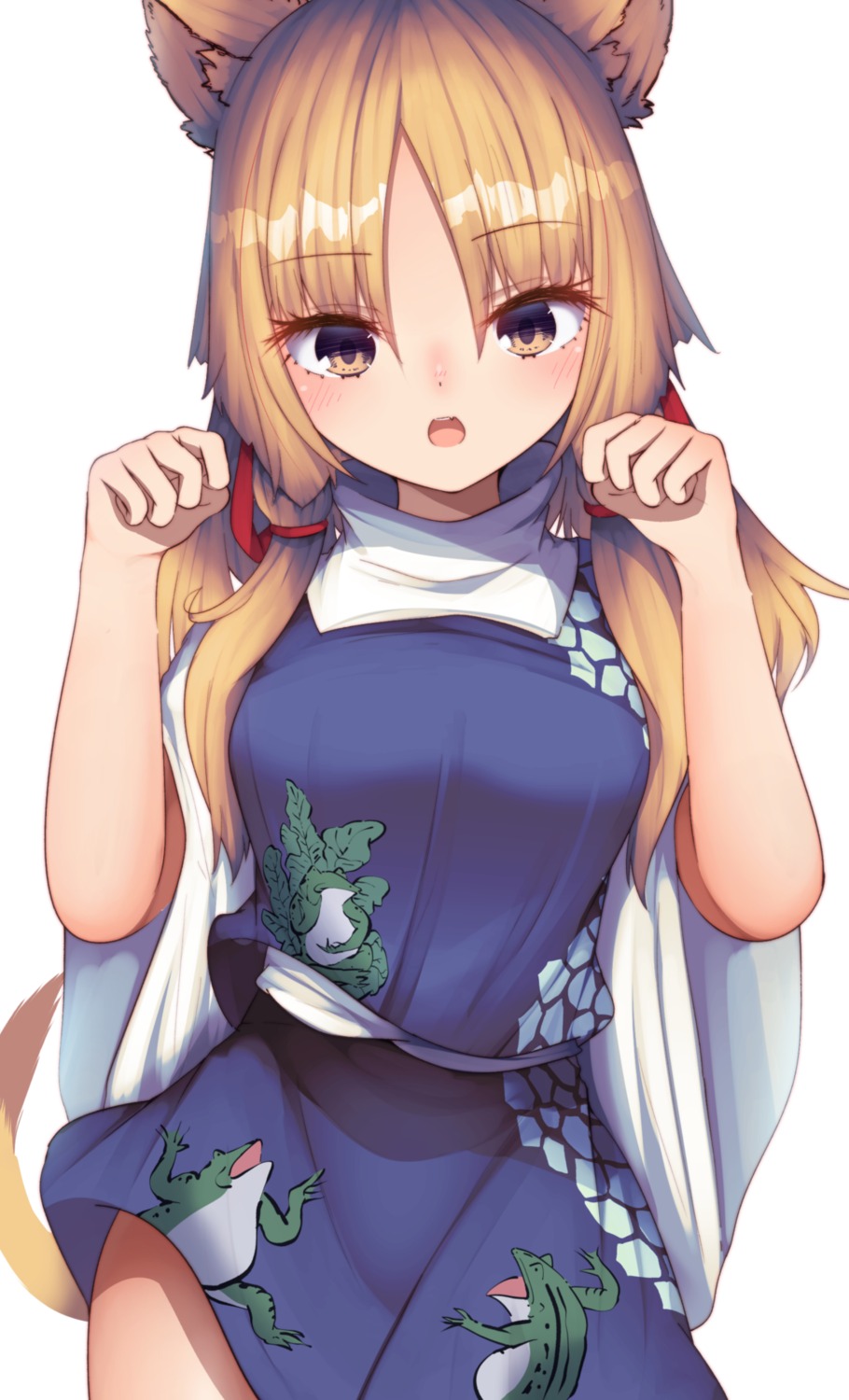 animal_ears, darumoon, moriya_suwako, skirt_lift, tail, touhou