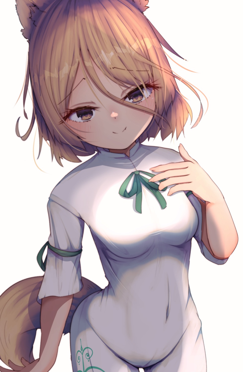 animal_ears, bodysuit, darumoon, kitsune, kudamaki_tsukasa, tail, touhou