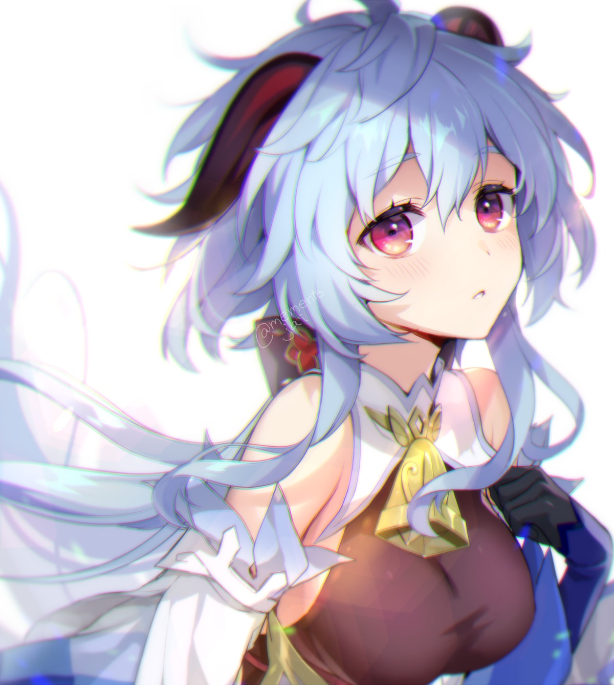 asian_clothes, ganyu, genshin_impact, horns, memeno