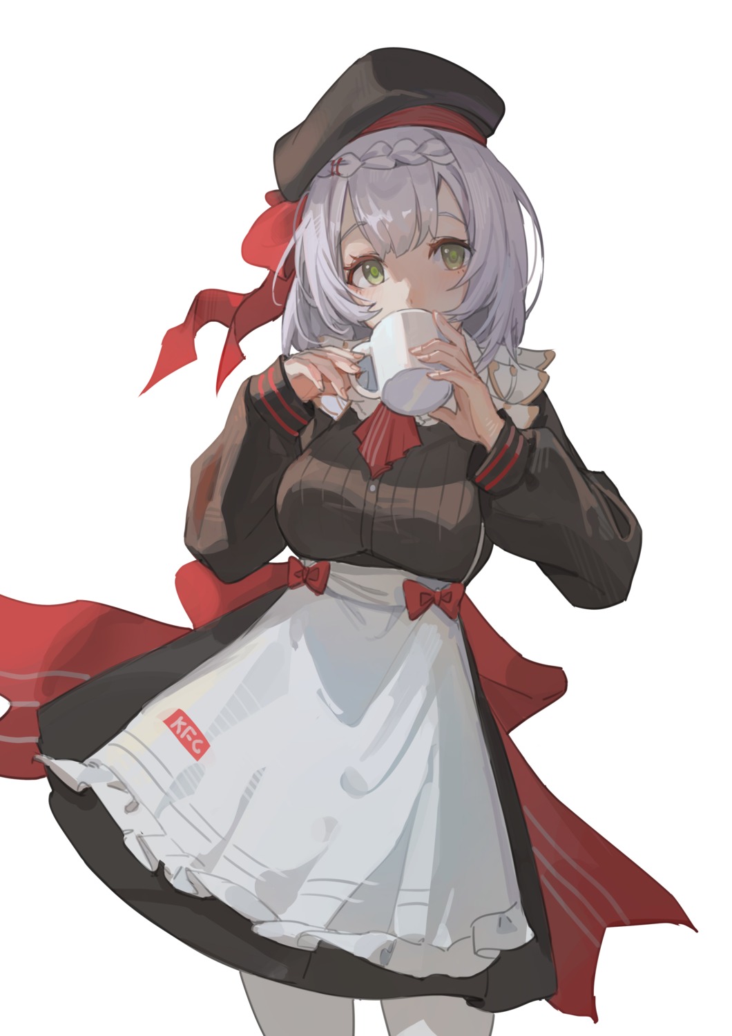 genshin_impact, kuweichuanxin_jr, maid, noelle_(genshin_impact), skirt_lift