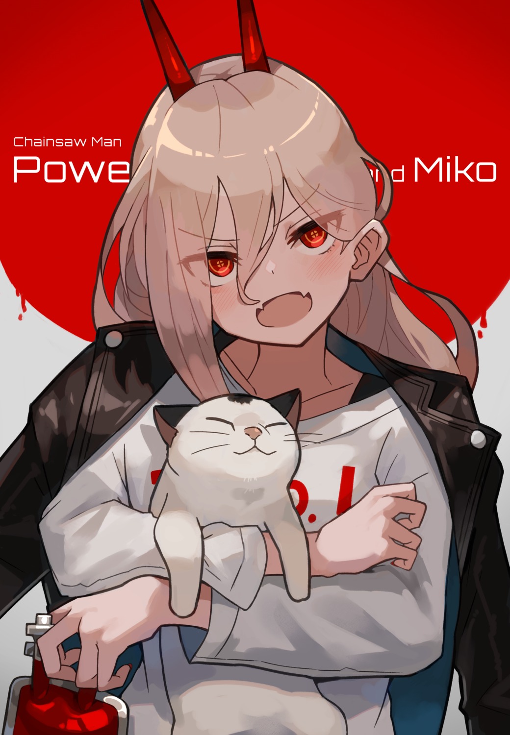 blood, chainsaw_man, horns, katsu_(katsupainter), neko, power_(chainsaw_man)