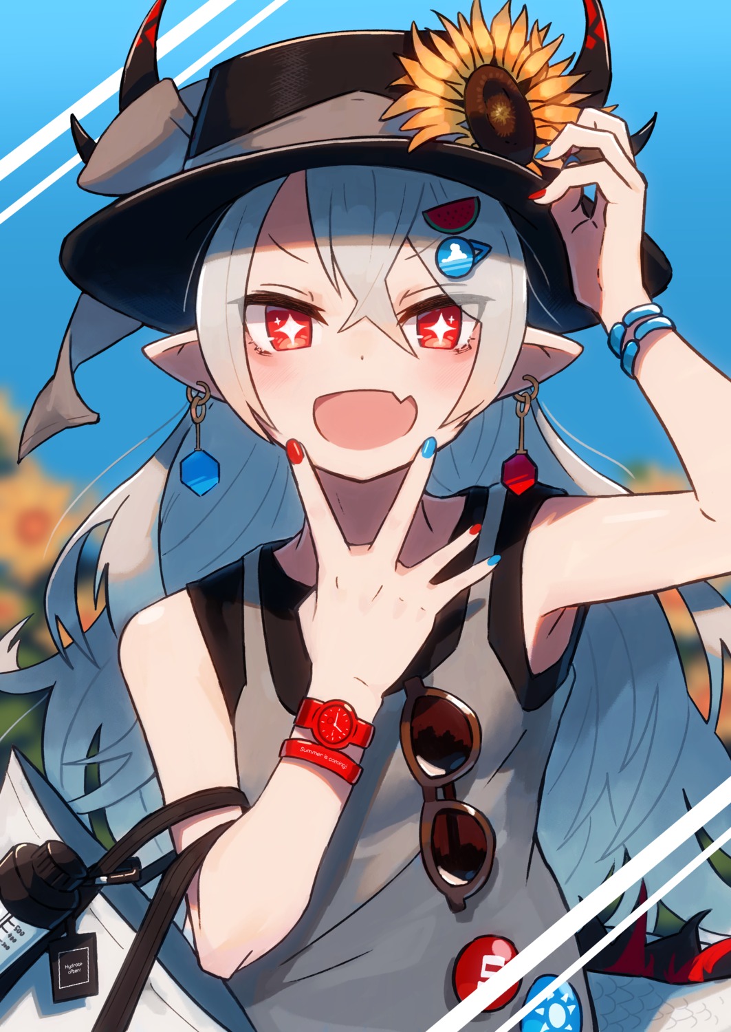 horns, katsu_(katsupainter), pointy_ears, tail