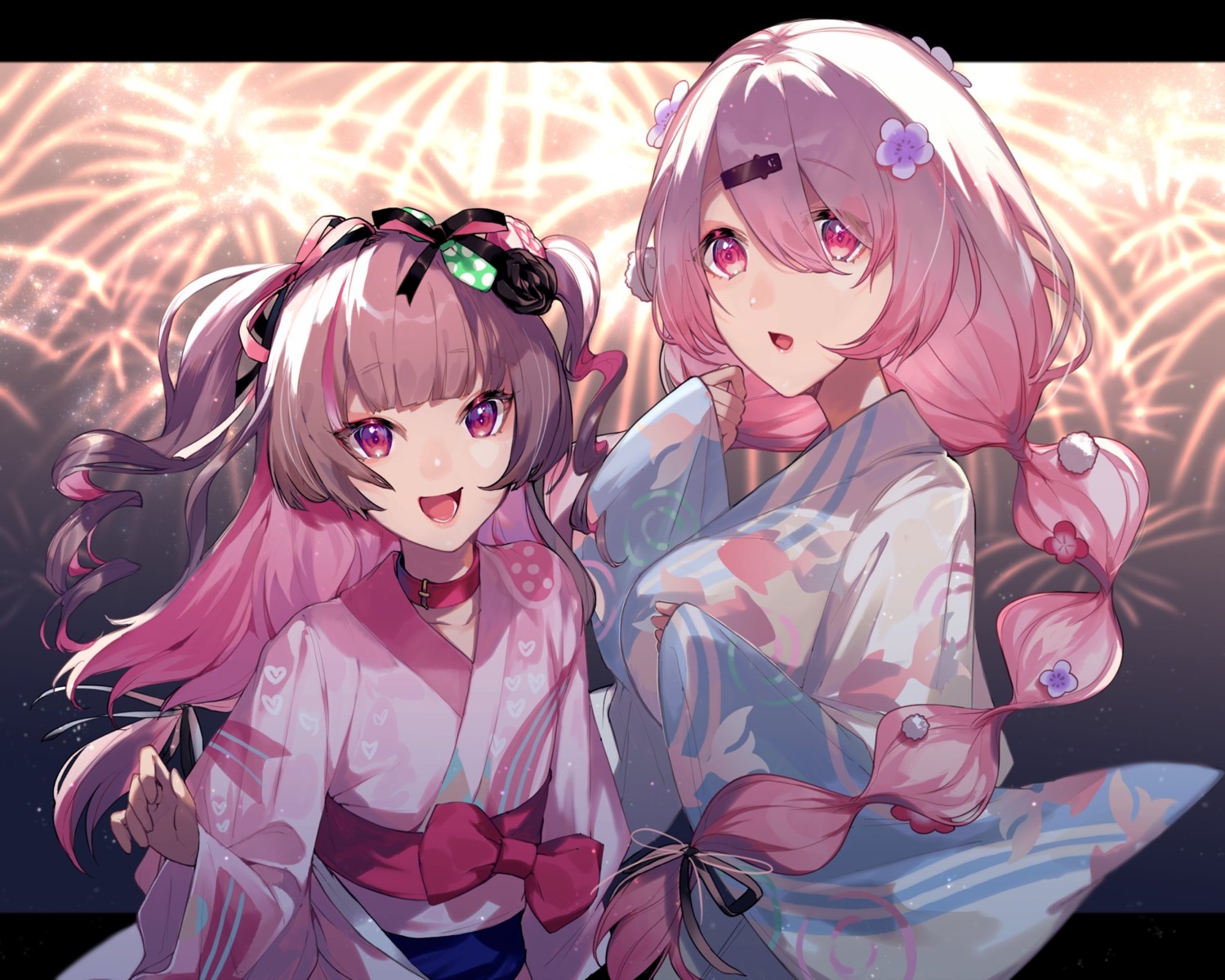 aisagi_(tsu_ya28), makaino_ririmu, nijisanji, nijisanji_gamers, shiina_yuika, yukata