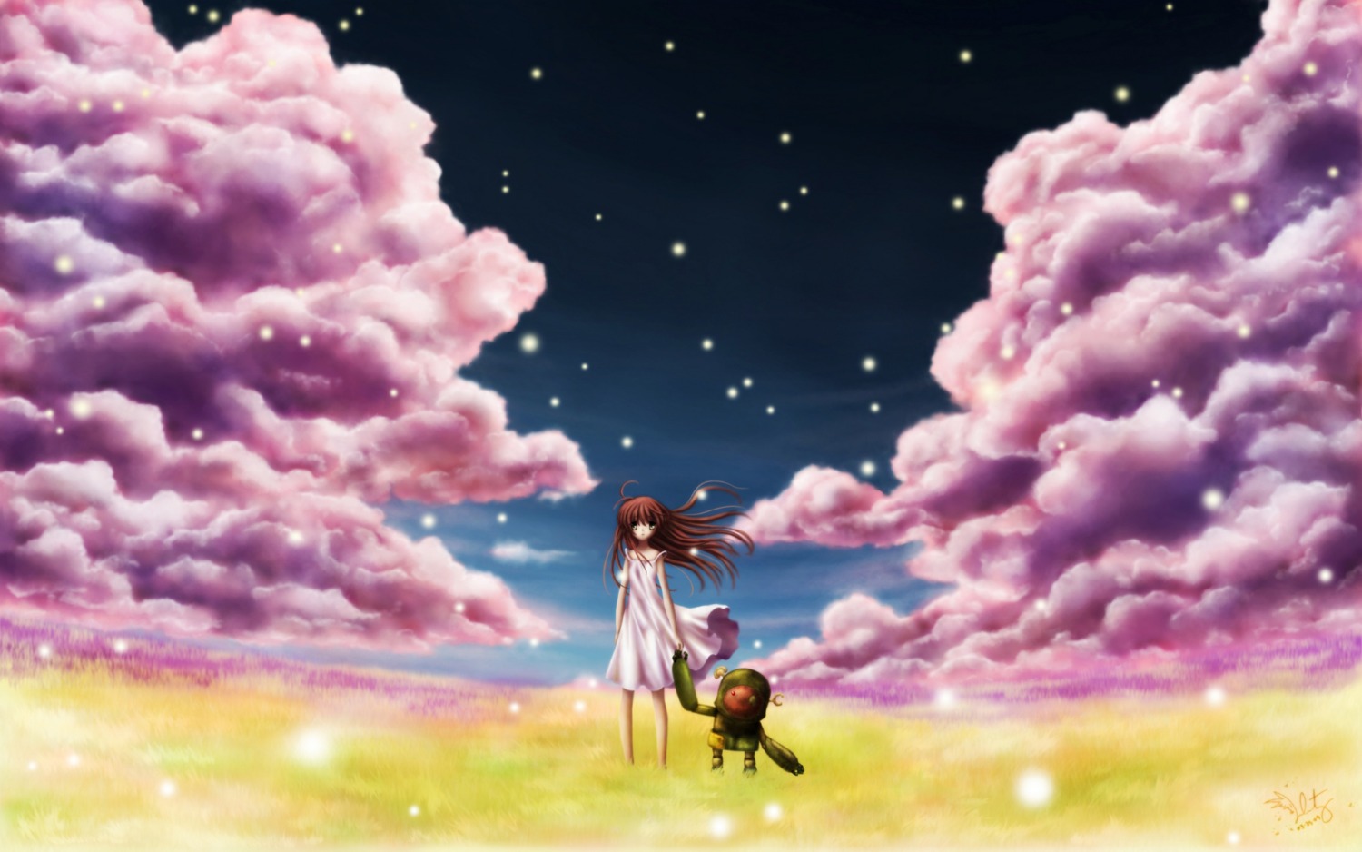 clannad, dress, garbage_doll, girl_from_the_illusionary_world, landscape