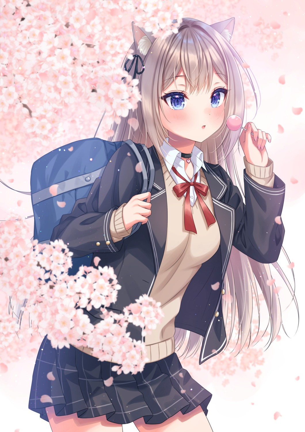animal_ears, hiiragi_kei, nekomimi, seifuku, sweater
