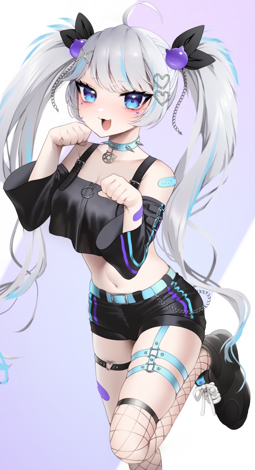 bandaid, bitaro, fishnets, garter, thighhighs