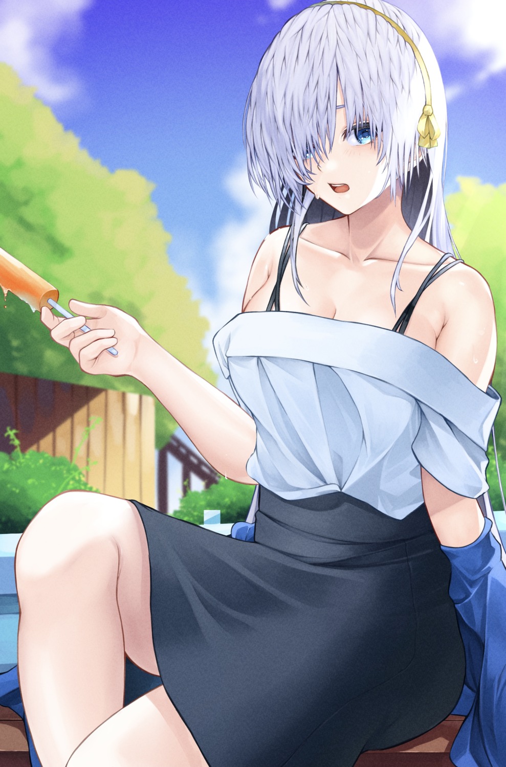 anastasia_(fate/grand_order), cleavage, fate/grand_order, kugatunohito, skirt_lift