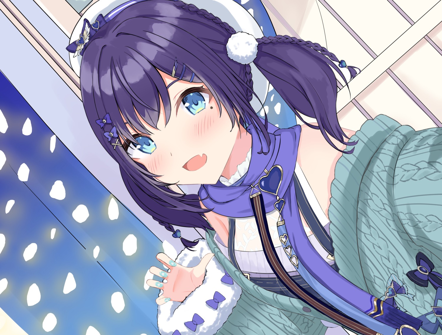aiba_uiha, nijisanji, overalls, sakura_lily_(shiro), selfie, sweater